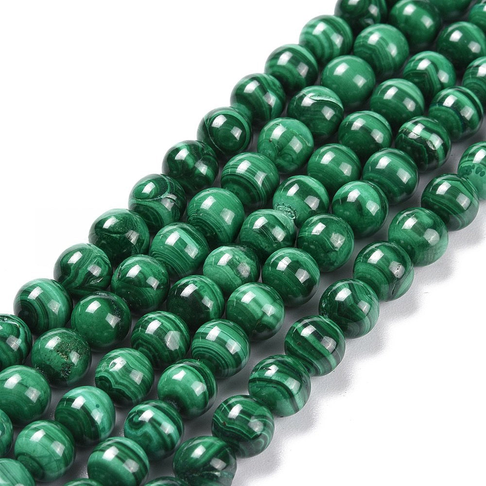 Natural round malachite beads 3A quality - 4 mm 6 mm 8 mm