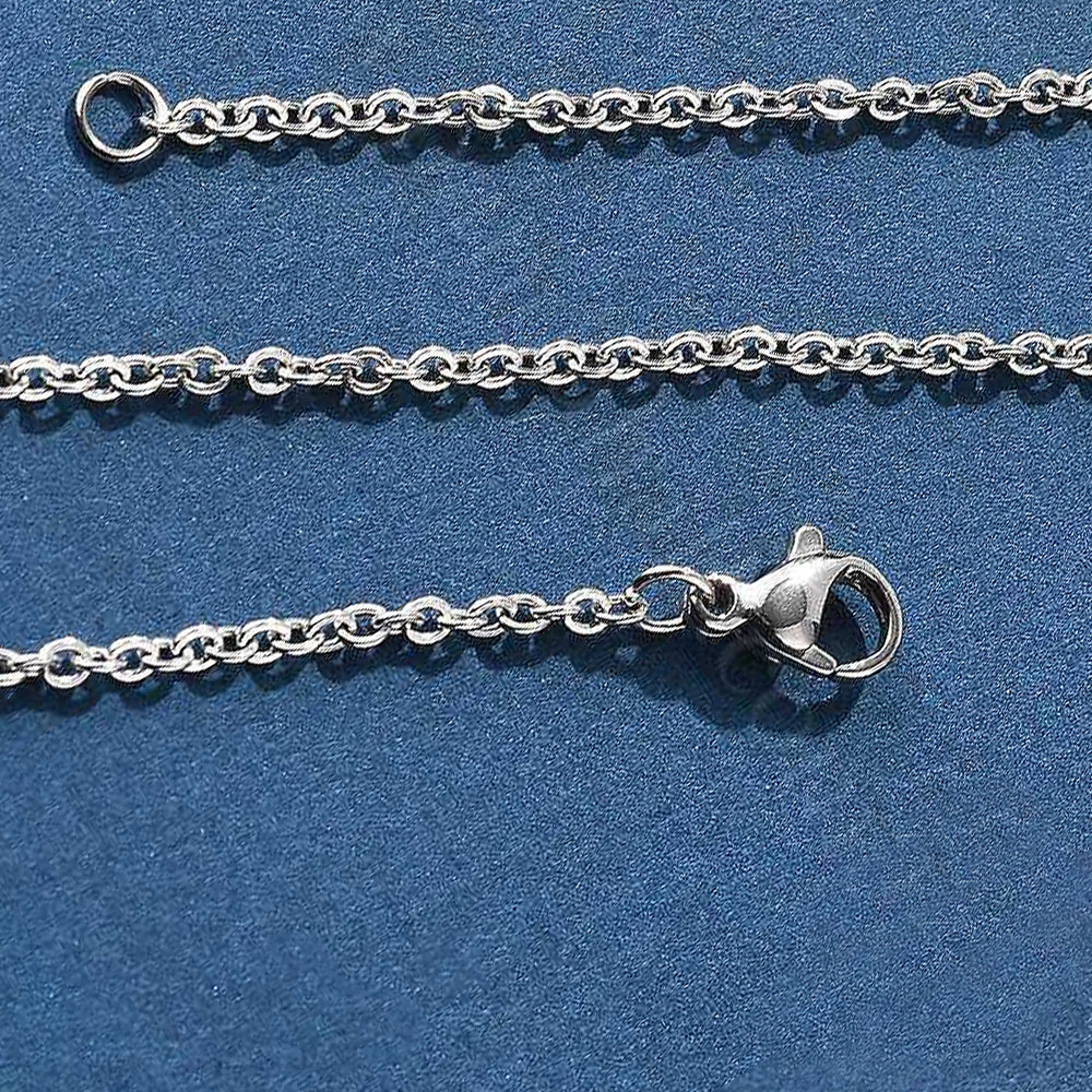 304 Stainless Steel Necklace, Cable Chains, with Lobster Claw Clasps, Stainless Steel Color, 60cm, 2mm, 10 Pcs/Lot