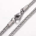 304 Stainless Steel Necklace, Popcorn Chains, with Lobster Claw Clasps, Stainless Steel Color, 45cm, 2.4mm, 10 Pcs/Lot
