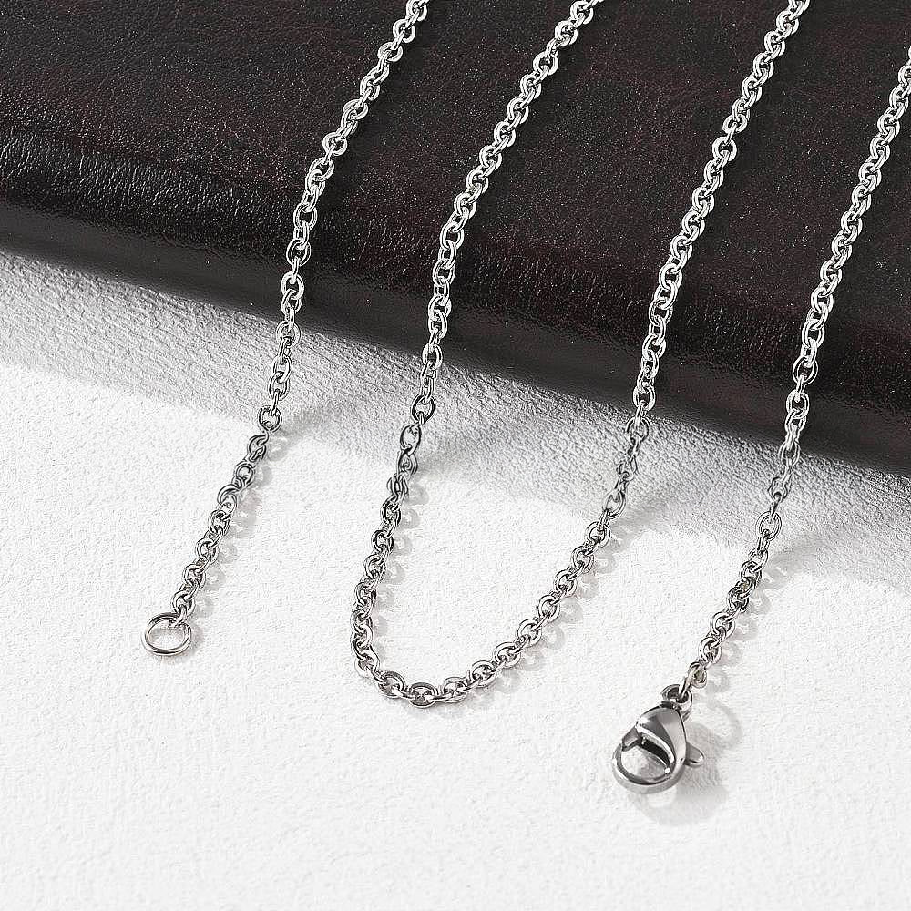 304 Stainless Steel Necklace, Cable Chains, with Lobster Claw Clasps, Stainless Steel Color, 60cm, 2mm, 10 Pcs/Lot
