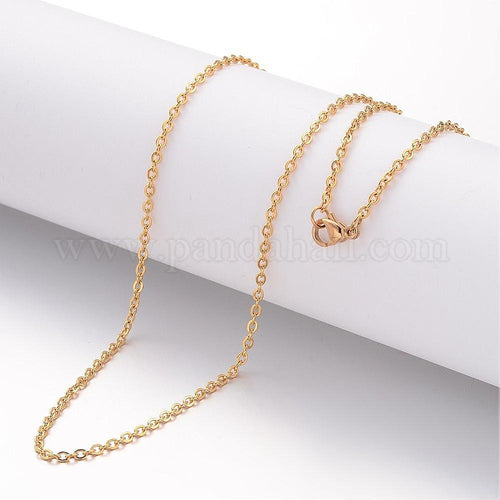 304 Stainless Steel Necklace, Cable Chains, with Lobster Claw Clasps, Golden, 60cm, 2mm, 10 Pcs/Lot