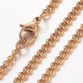 304 Stainless Steel Rolo Chains with Lobster Clasps, Gold Color, 60cm, 2.8mm, 10 Pcs/Lot
