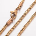 304 Stainless Steel Necklace, Popcorn Chains, with Lobster Claw Clasps, Gold Color, 45cm, 2.4mm, 10 Pcs/lot
