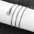 304 Stainless Steel Snake Chain Necklace with Lobster Clasps, Steel Color, 18-inch, 1.2mm, 10 Pcs/Lot