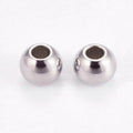 304 Stainless Steel Tarnish Resistant Round Beads, Stainless Steel Color, 4x3mm & 3x2mm, Hole: 1.2mm, about 500 pcs/lot