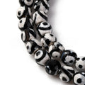 Tibetan-style DZI Black Agate 3-Eyed Beads - 8mm