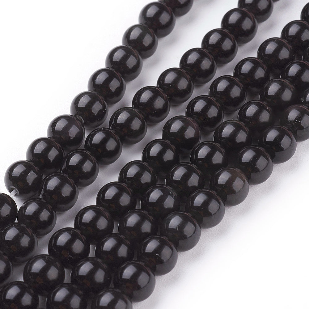 Natural Black Tourmaline Beads, Grade 5A - 4mm, 6mm, 8mm, 10mm