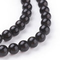 Perles chapelets en obsidienne noire naturelle- 4mm 6 mm 8 mm 10 mm