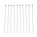 304 Stainless Steel Head Pins, Steel Color, 50mm, Head: 2mm, 100 Pieces per Lot