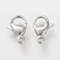 Fermoirs mousquetons en acier inoxydable 304, couleur acier, 10x7x3mm, Trou: 1.2mm