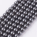 Perles Brins d'hématite synthétique qualité 3A- 4 mm 6 mm 8 mm 10 mm
