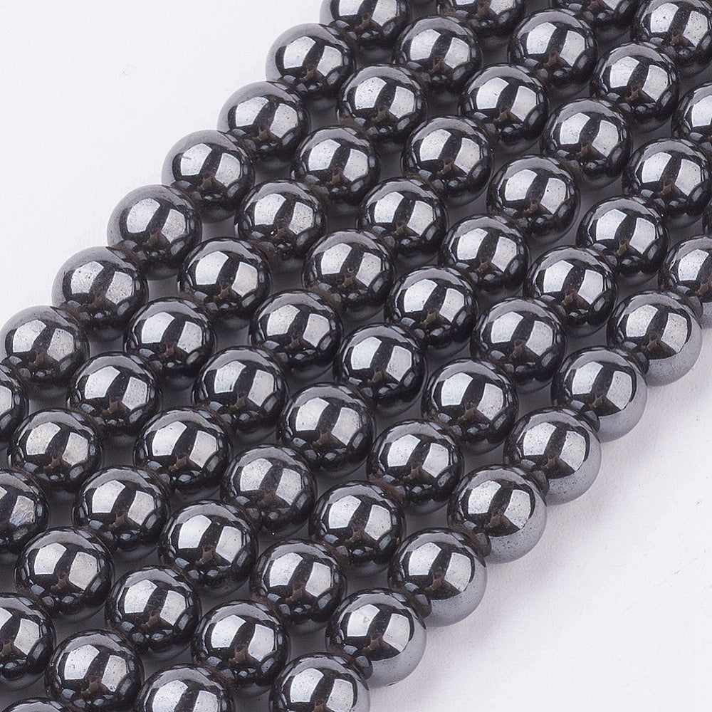 Perles Brins d'hématite synthétique qualité 3A- 4 mm 6 mm 8 mm 10 mm