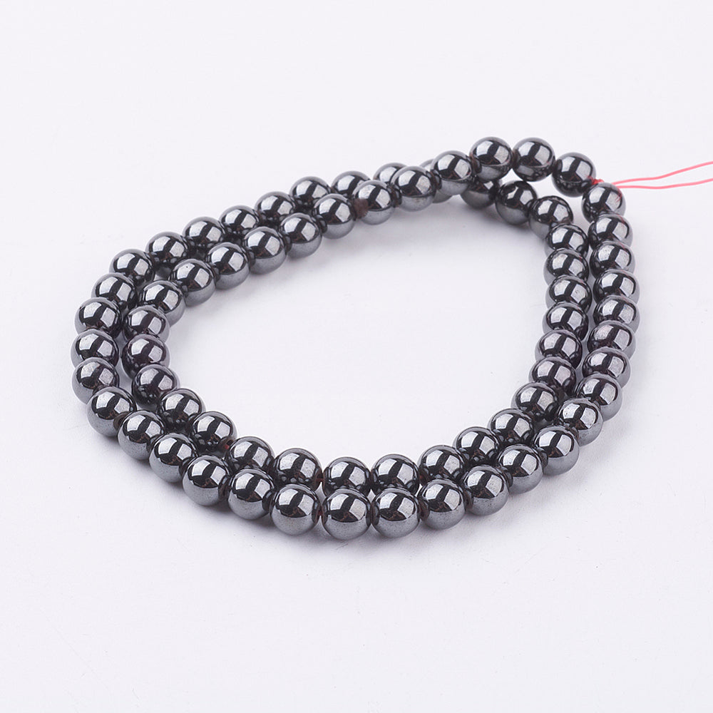 Perles Brins d'hématite synthétique qualité 3A- 4 mm 6 mm 8 mm 10 mm