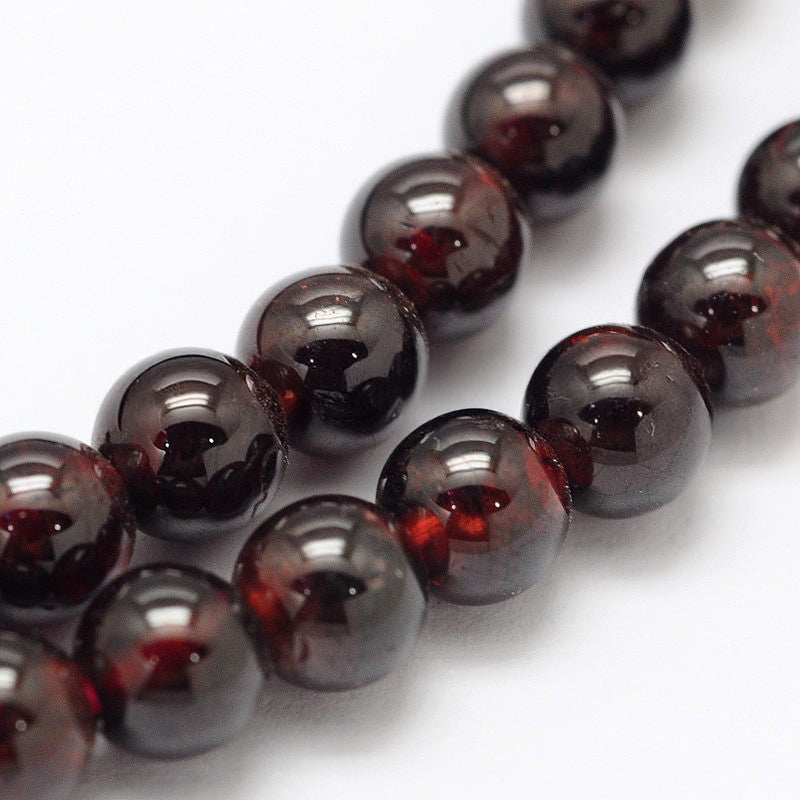 Natural Round Red Garnet Beads 1A Quality - 4 mm 6 mm 8 mm 10 mm