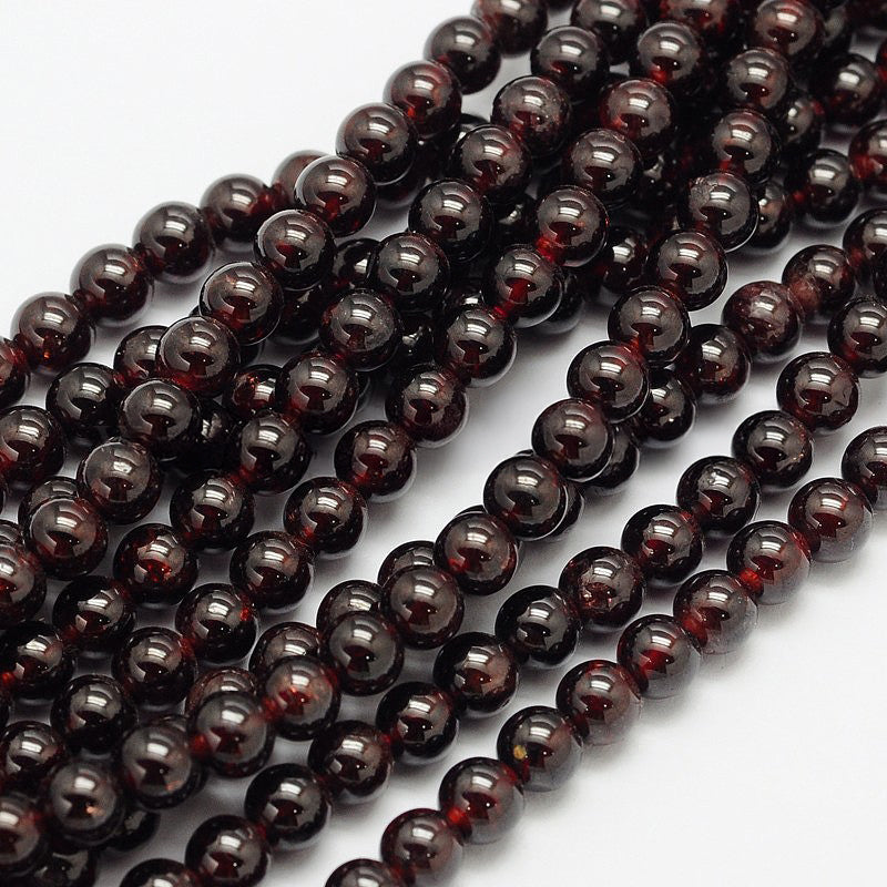 Perles en grenat rouge rondes naturelles qualité 1A - 4 mm 6 mm 8 mm 10 mm