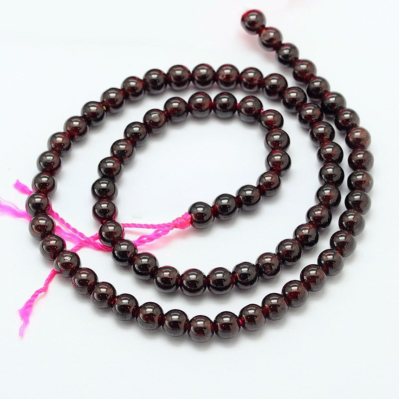 Natural Round Red Garnet Beads 1A Quality - 4 mm 6 mm 8 mm 10 mm