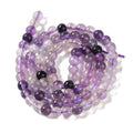 Perles en fluorite violette rondes naturelles qualité 3A - 6 mm 8 mm 10mm
