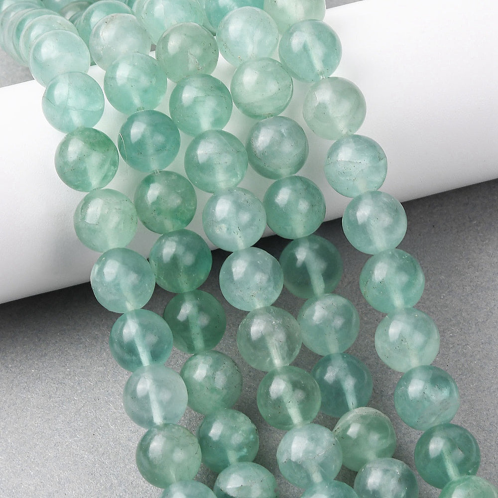 Perles en fluorite verte rondes naturelles - 4mm 6 mm 8 mm 10mm