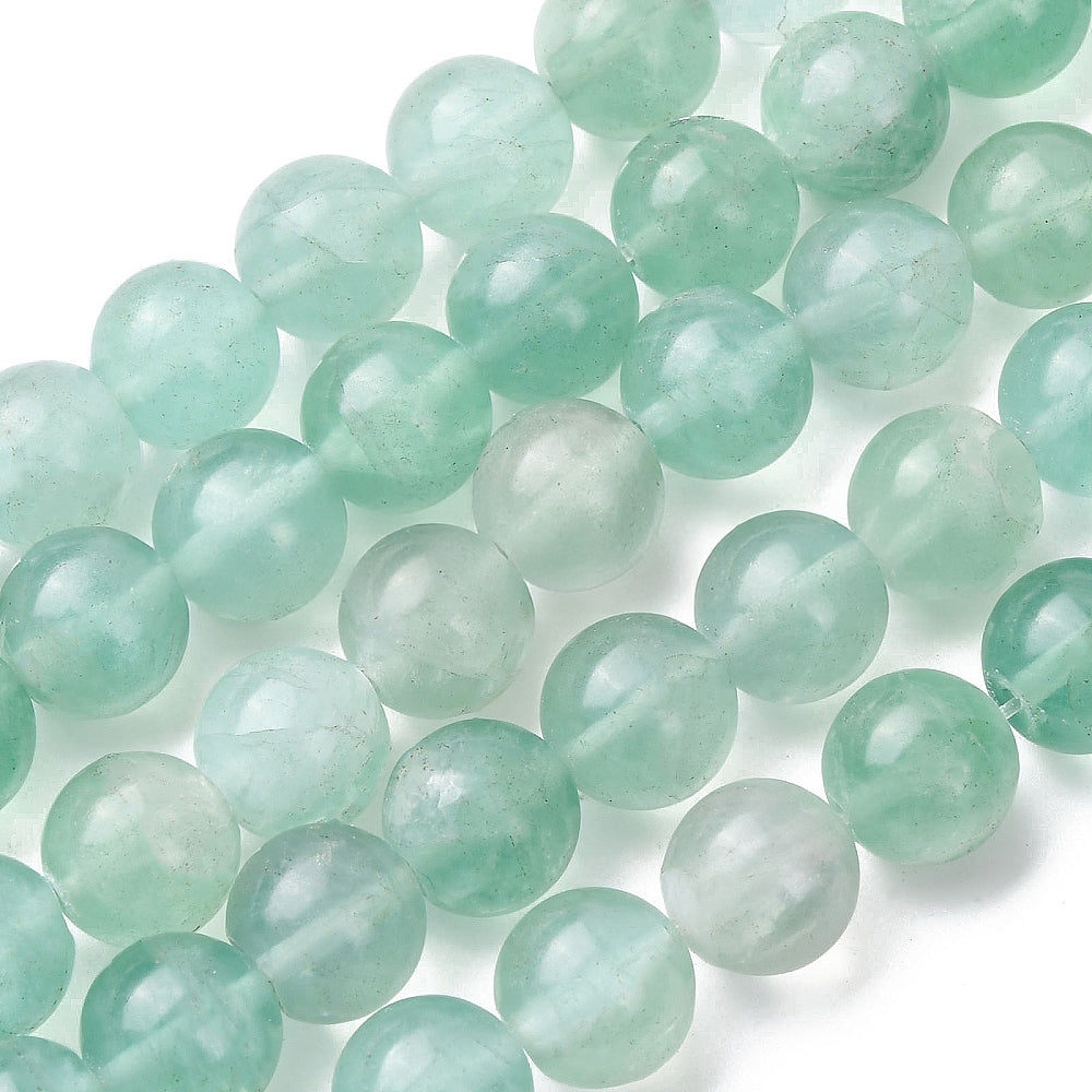 Natural green fluorite round beads - 4mm 6mm 8mm 10mm