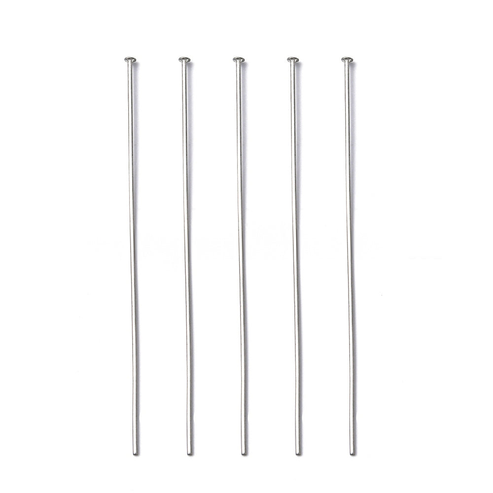 304 Stainless Steel Flat Head Pins, Steel Color, 50x0.7mm, Head: 1.5mm, 200 pcs/lot