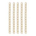 18K Gold Plated 304 Stainless Steel Chain with End Cap, 47/53x3mm, 100 pieces