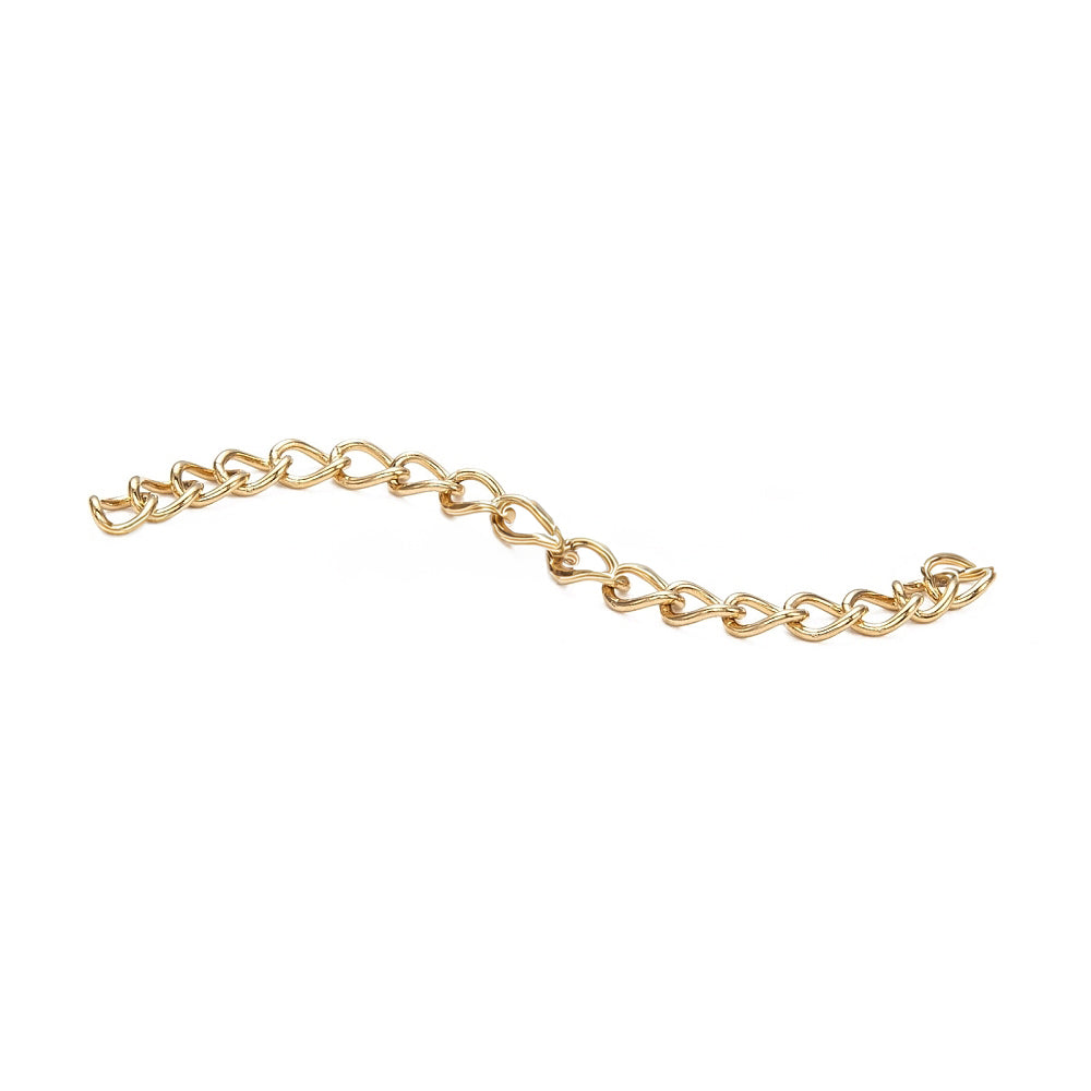 18K Gold Plated 304 Stainless Steel Chain with End Cap, 47/53x3mm, 100 pieces