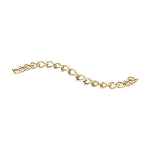 18K Gold Plated 304 Stainless Steel Chain with End Cap, 47/53x3mm, 100 pieces